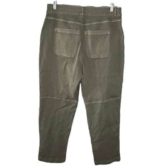 Spanx Stretch Twill Straight Leg Pull On Pants Olive Oil Green Women’s Size XL - Picture 2 of 12
